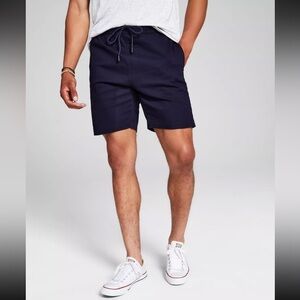 And Now This Men's Brushed Twill Everyday XXL Navy Blue Drawstring Shorts | NWT!